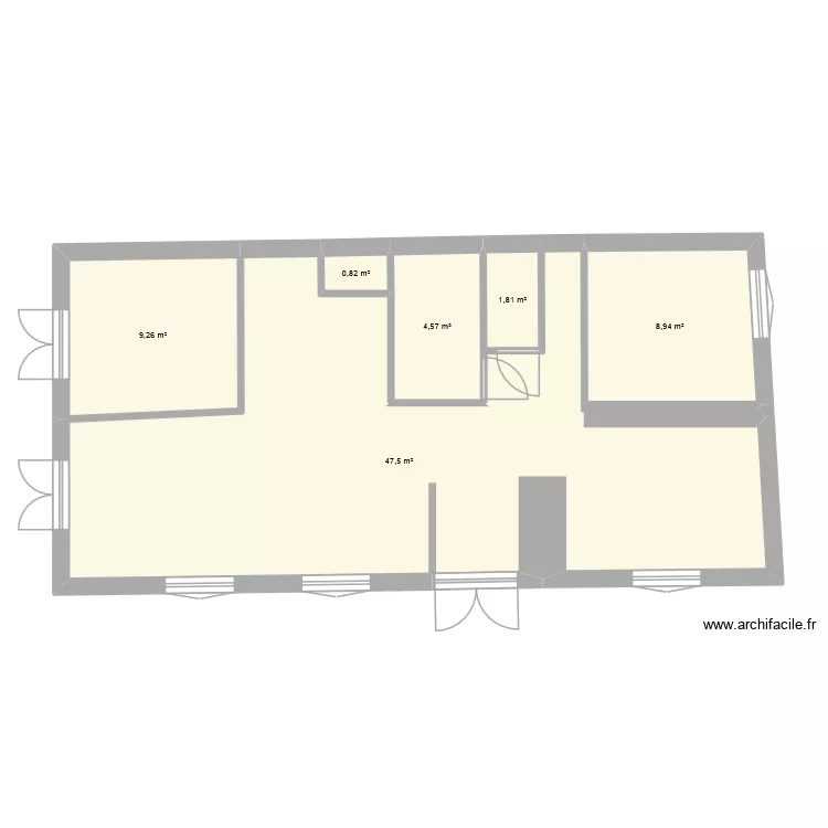 Arveyres. Plan de 6  et 73 m²