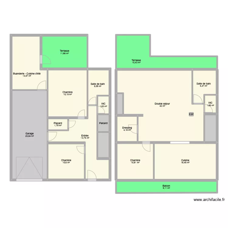 Maison Saulxures moi nous. Plan de 