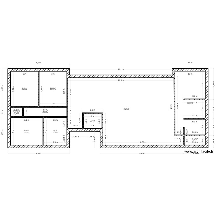 maison garidech. Plan de 10 pièces et 149 m2