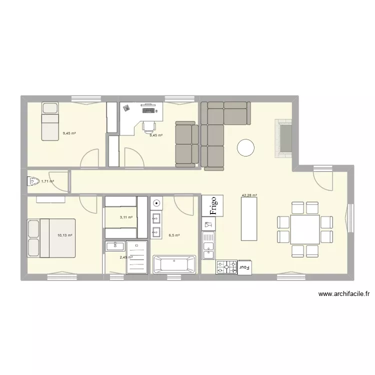 Appartement 2. Plan de 8 Pièces et 85 m² Appartement 2. Plan de 8 Pièces et 85 m²