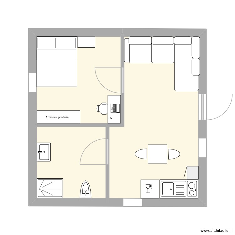 Ayman ELASRI. Plan de 1 pièce et 24 m2