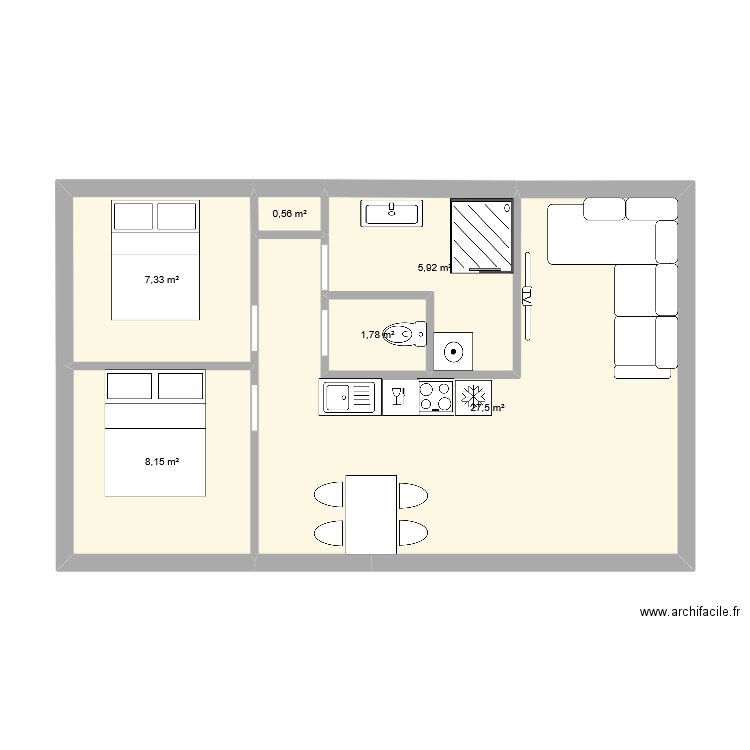 Jardin. Plan de 6 pièces et 51 m2