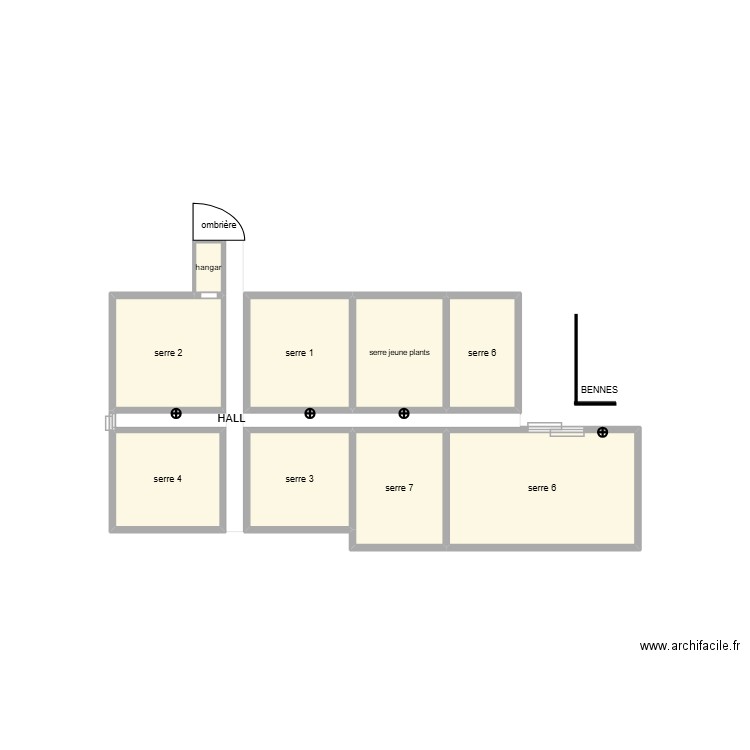 DETAIL. Plan de 9 pièces et 7 m2