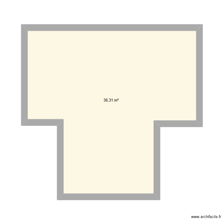 TERRASSE. Plan de 1 pièce et 36 m2