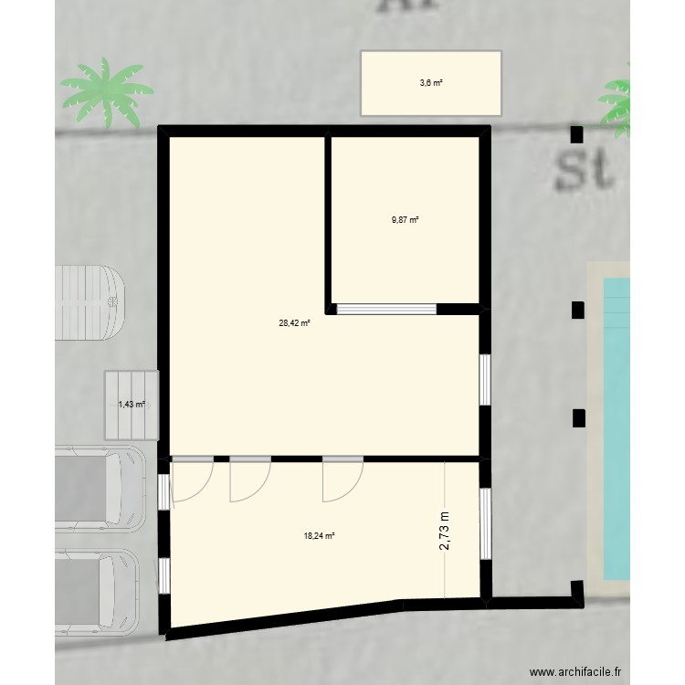 hikka etage 1. Plan de 9 pièces et 102 m2
