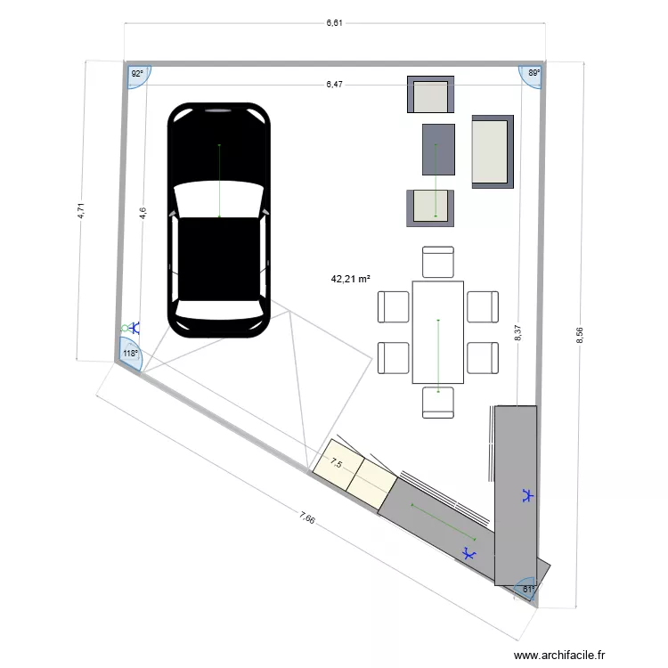Garage. Plan de 1 et 42 m² Garage. Plan de 1 et 42 m²