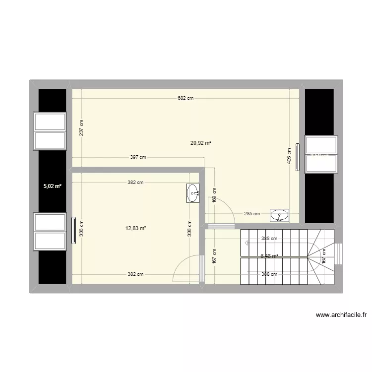 Jumet El&eacute;a 2 &egrave;me &eacute;tage chauffagiste. Plan de 