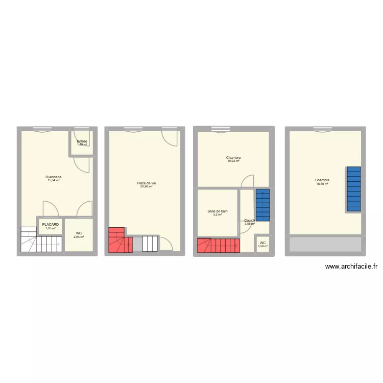 BAUQUEL. Plan de 16  et 91 m²