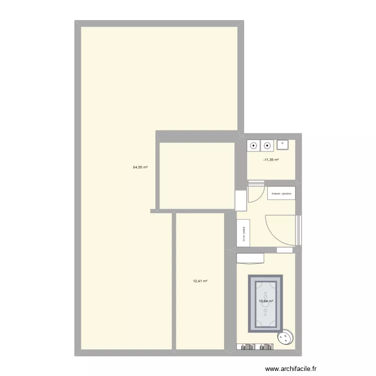 Etage1. Plan de 4 et 92 m² Etage1. Plan de 4 et 92 m²