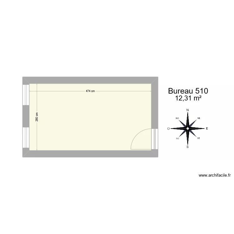 Bureau R 510. Plan de 