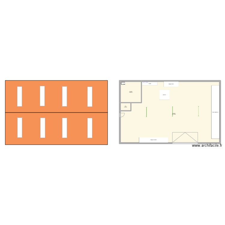 projet. Plan de 3 pièces et 233 m2
