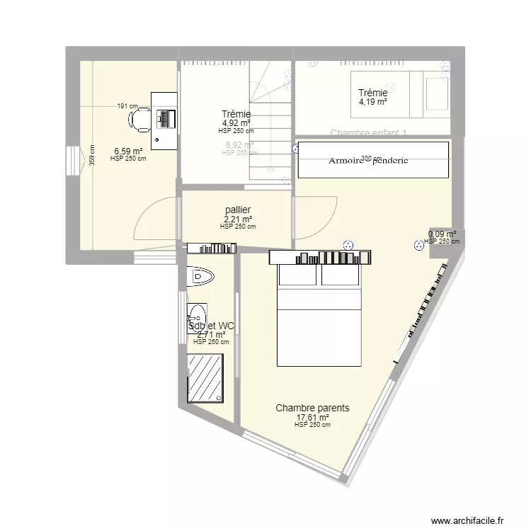 Maison 86m2 - Agrandissement. Plan de 