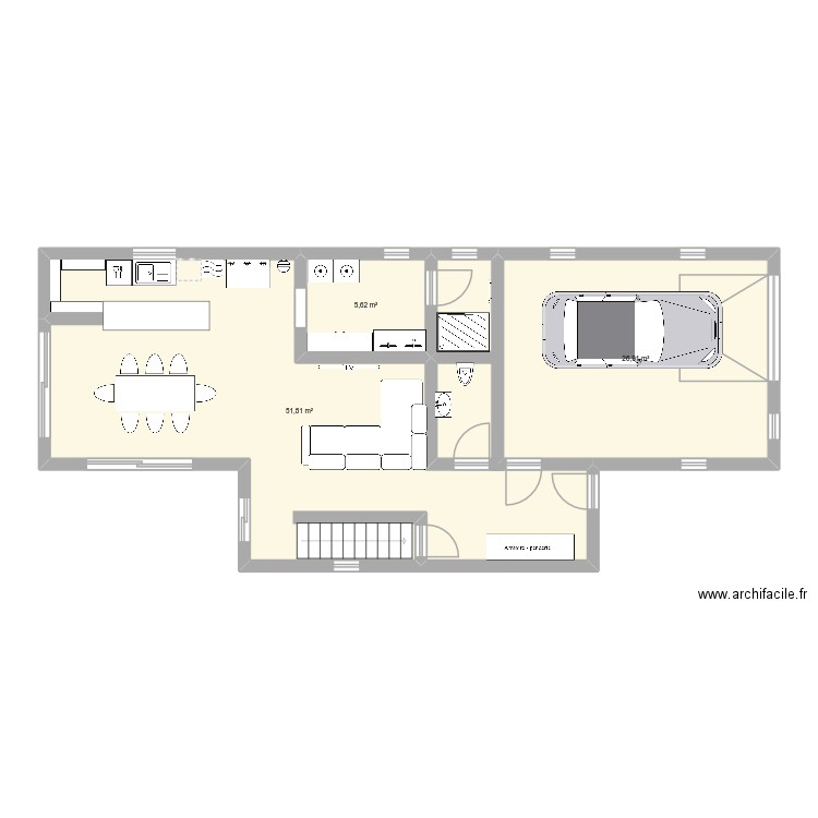 nouvelle M. Plan de 3 pièces et 84 m2