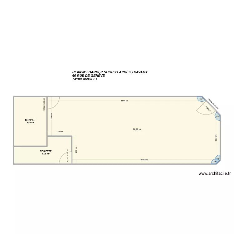 PLAN MS BARBER APRES TRAVAUX. Plan de 