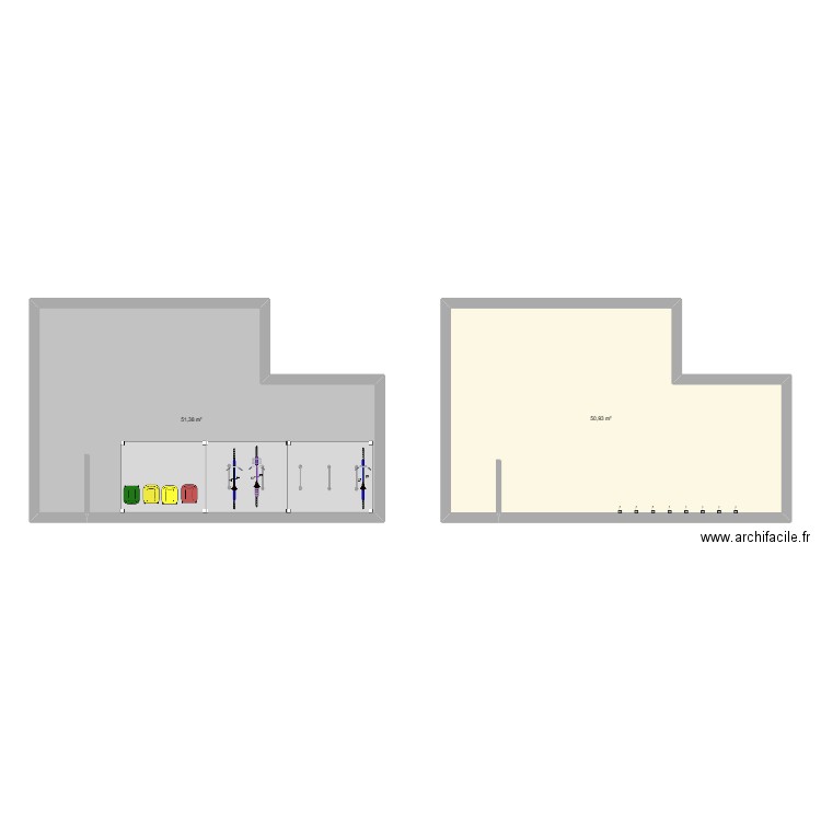 sogey vivienne V Francois. Plan de 2 pièces et 102 m2