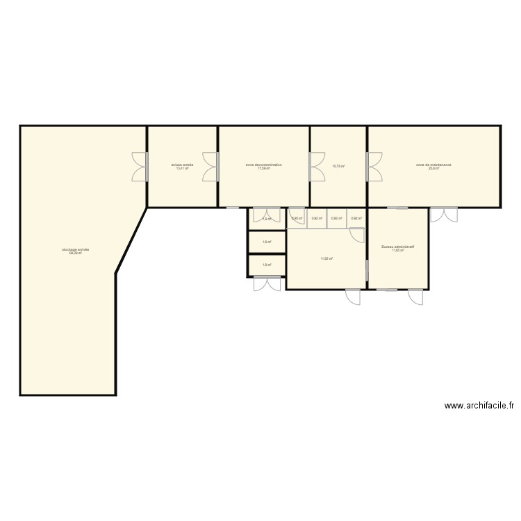 cabine1002222. Plan de 14 pièces et 169 m2