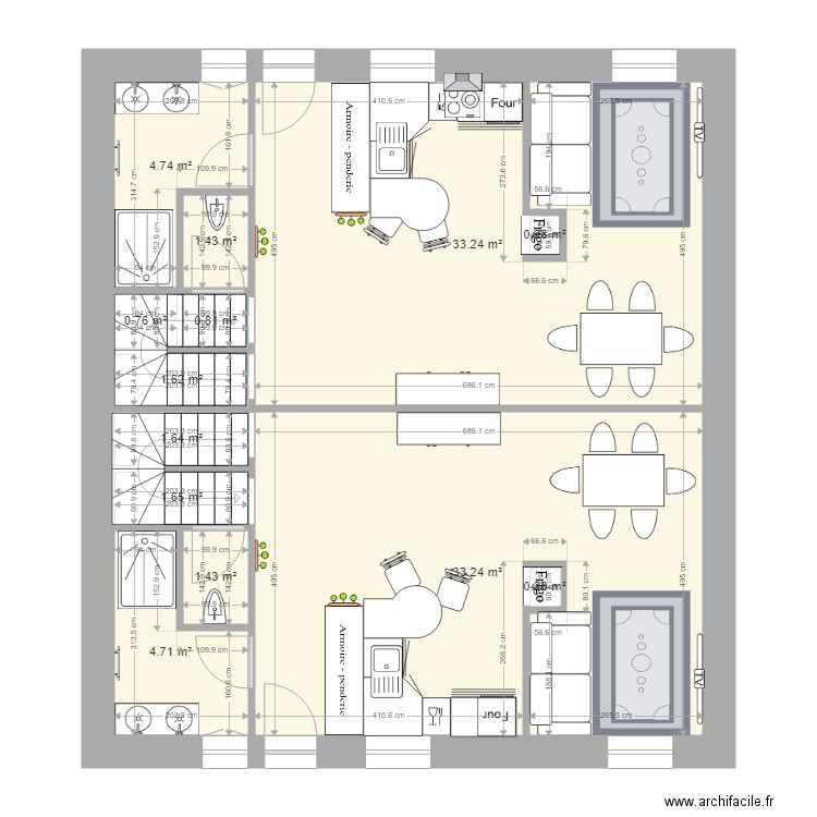 Manu4 bâtiment agricole  Plan 13 pièces 86 m2 dessiné par finou