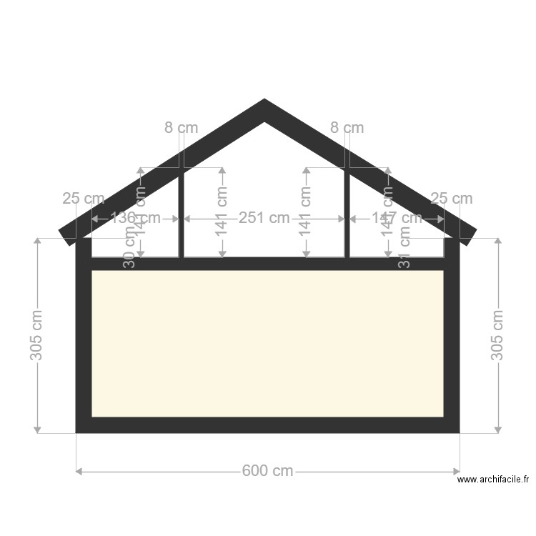 chalet coupe. Plan de 0 pièce et 0 m2