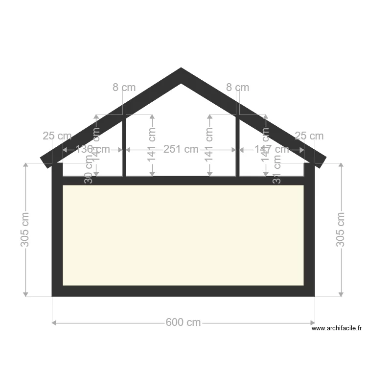 chalet coupe. Plan de chalet coupe. Plan de