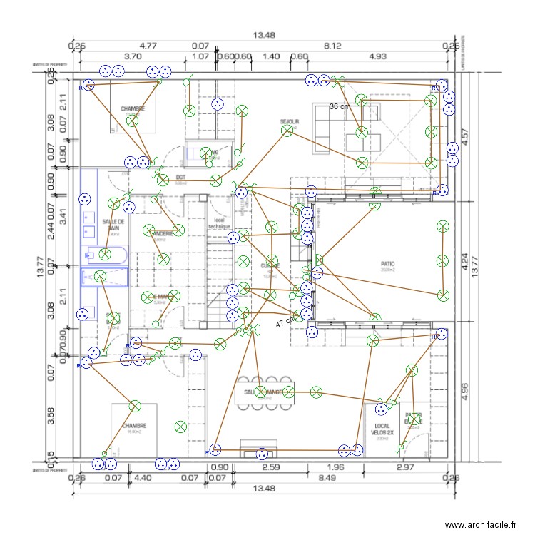 elec bas v2 et prise. Plan de 0 pièce et 0 m2