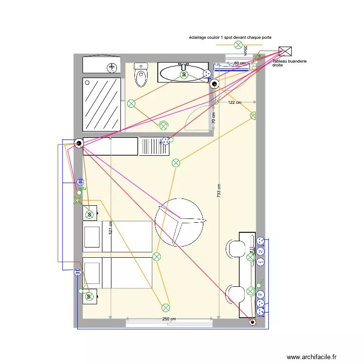 chambres E façade Etages 1 2 3 élec du 22 02 20. Plan de chambres E façade Etages 1 2 3 élec du 22 02 20. Plan de