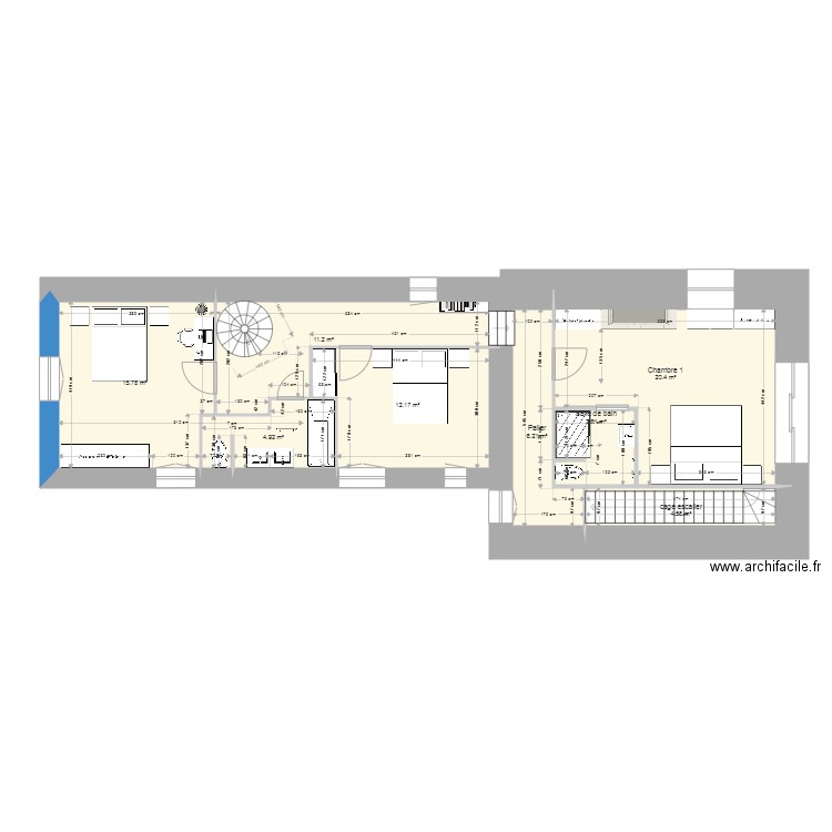 Bourg 15. Plan de 33 pièces et 339 m2