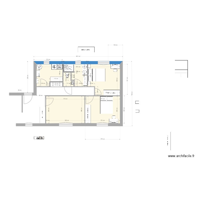 Guillaume Chambre 10. Plan de 5 pièces et 47 m2