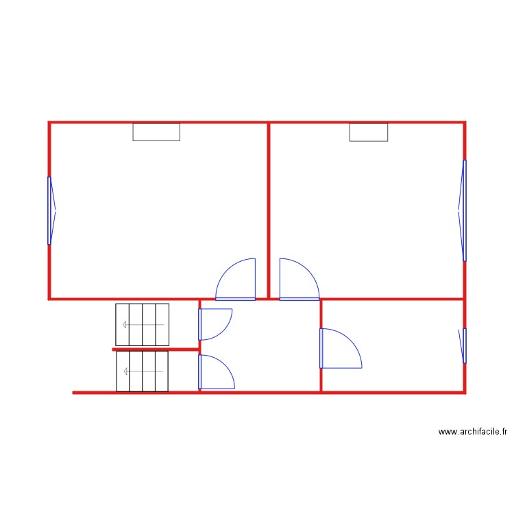 etage3. Plan de 4 pièces et 39 m2