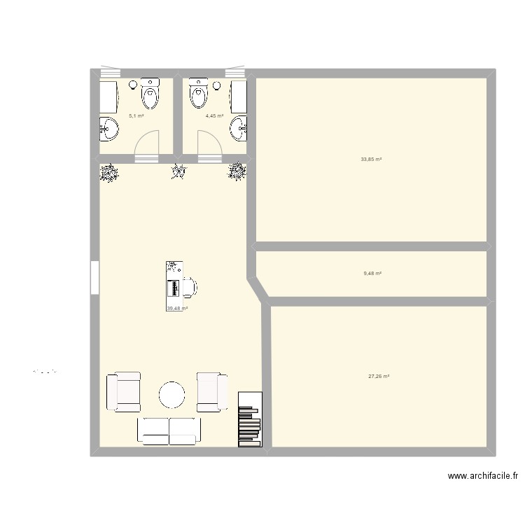 plano de mi oficina. Plan de 6 pièces et 120 m2