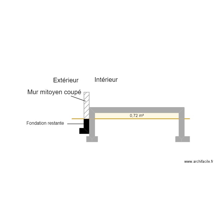 plan dalle. Plan de 1 pièce et 1 m2