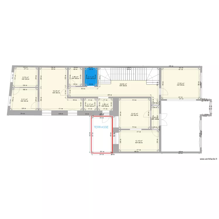 SAR  CAF 1 ER ETAGE exsistant . Plan de 