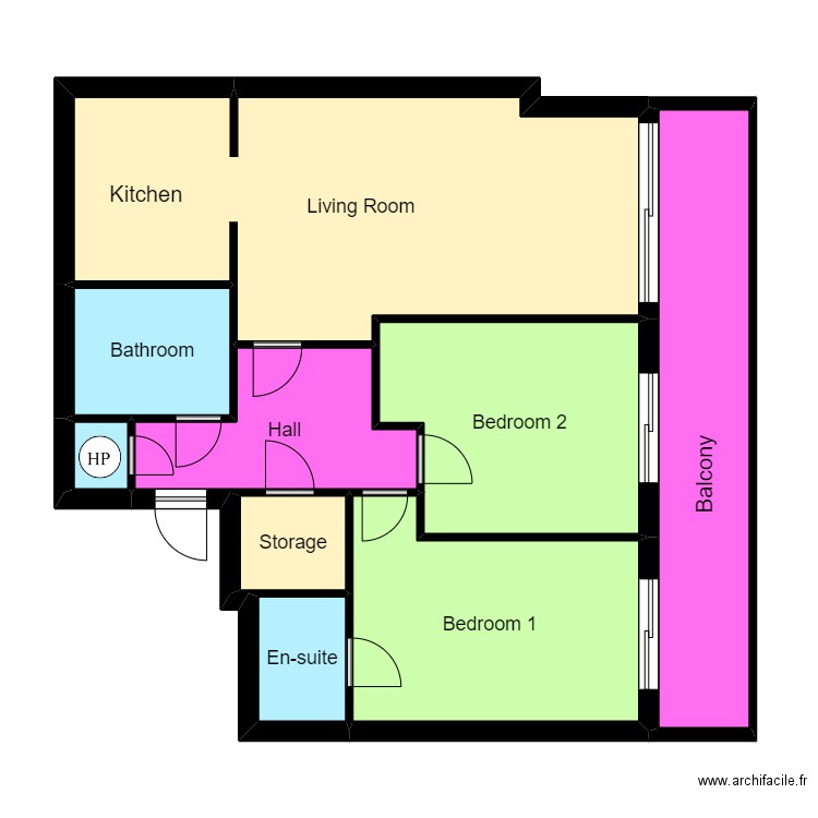 zxcc. Plan de 9 pièces et 84 m2