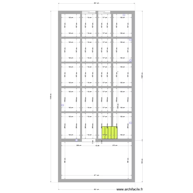 Comble Placo et rail. Plan de 