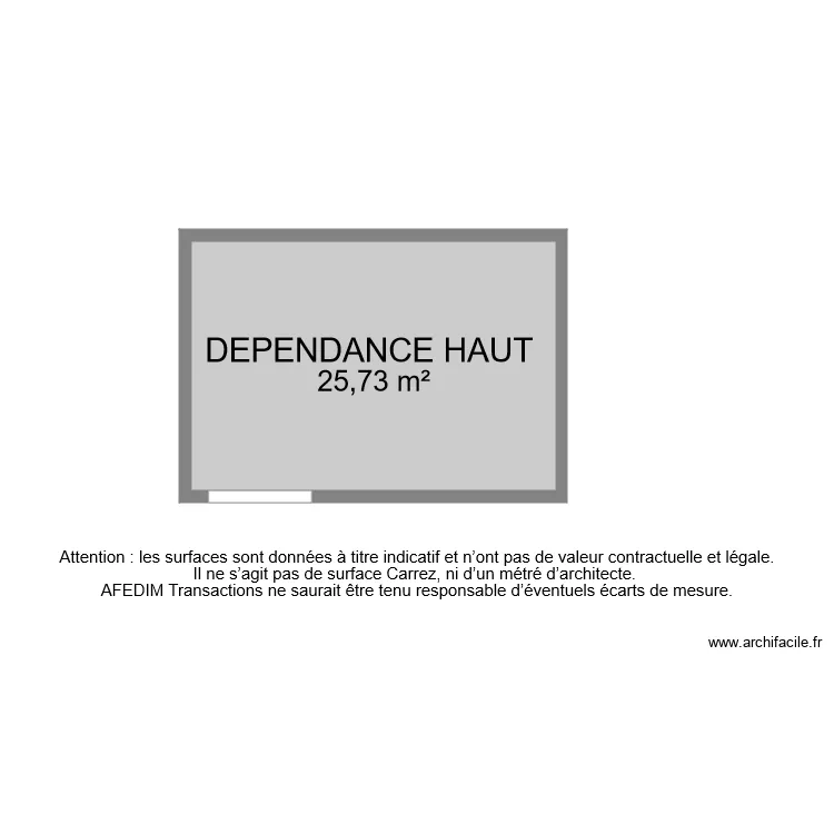 BI 6342 DEPENDANCE HAUT. Plan de 