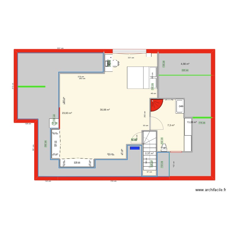 Durmenach3. Plan de 6 pièces et 87 m2