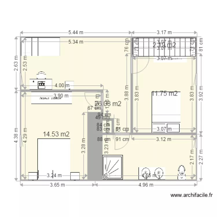 Extension Salle de bain longilign. Plan de Extension Salle de bain longilign. Plan de