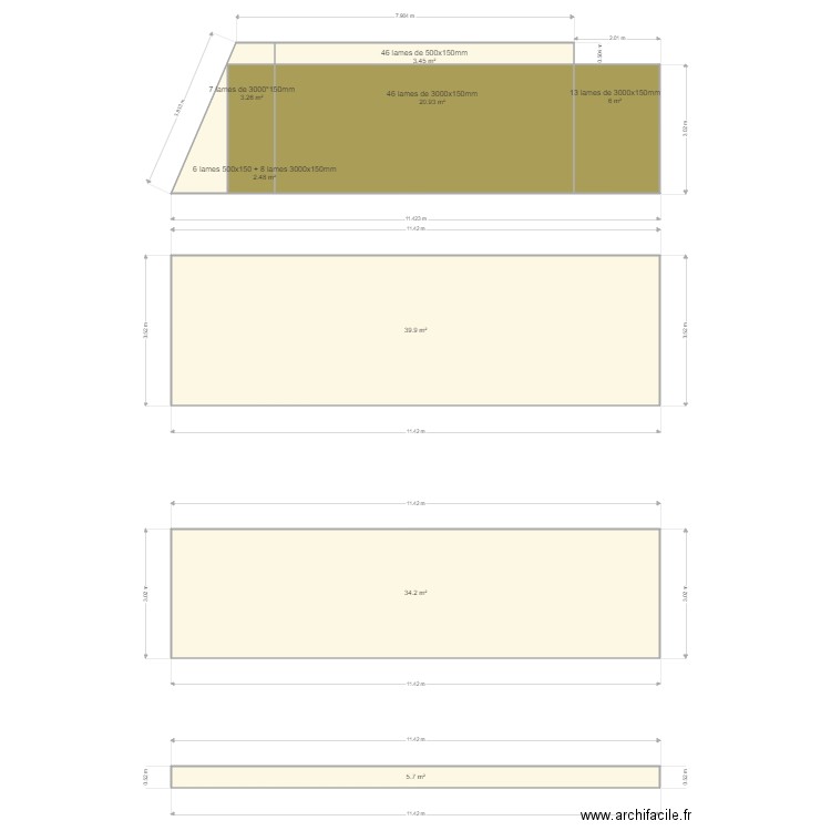 Modification terrasse. Plan de 0 pièce et 0 m2