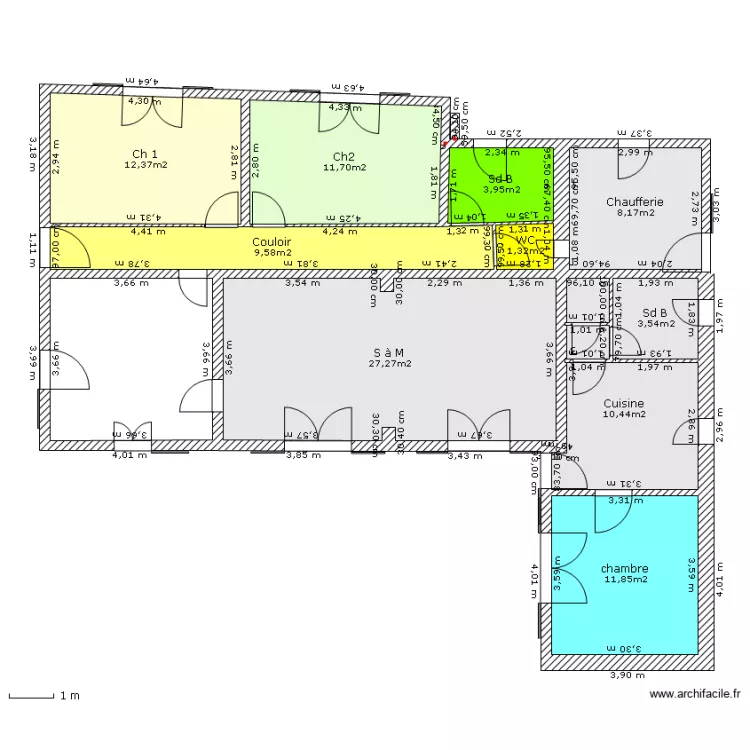  &eacute;tat de la maison actuellement. Plan de 