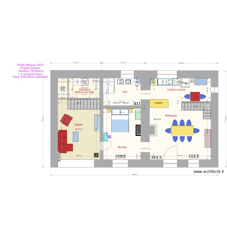 Petite Maison RCH Projet travaux. Plan de 0 pièce et 0 m2