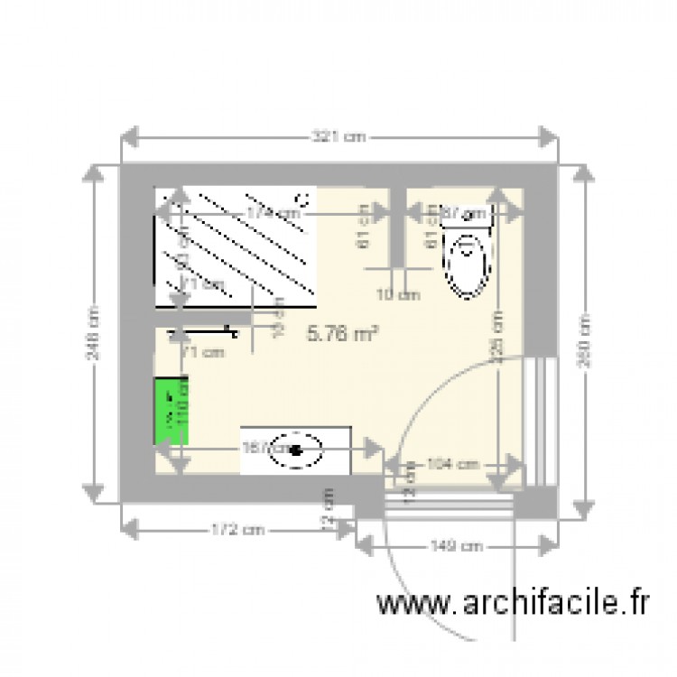 sdb suzanne. Plan de 0 pièce et 0 m2