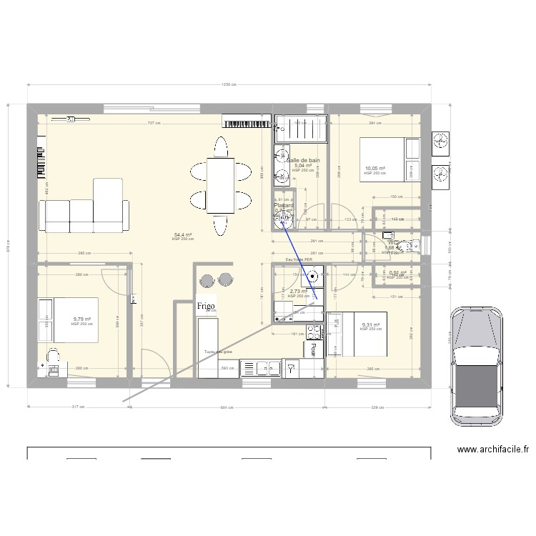 Audebeau primevere 11 . Plan de 9 pièces et 95 m2