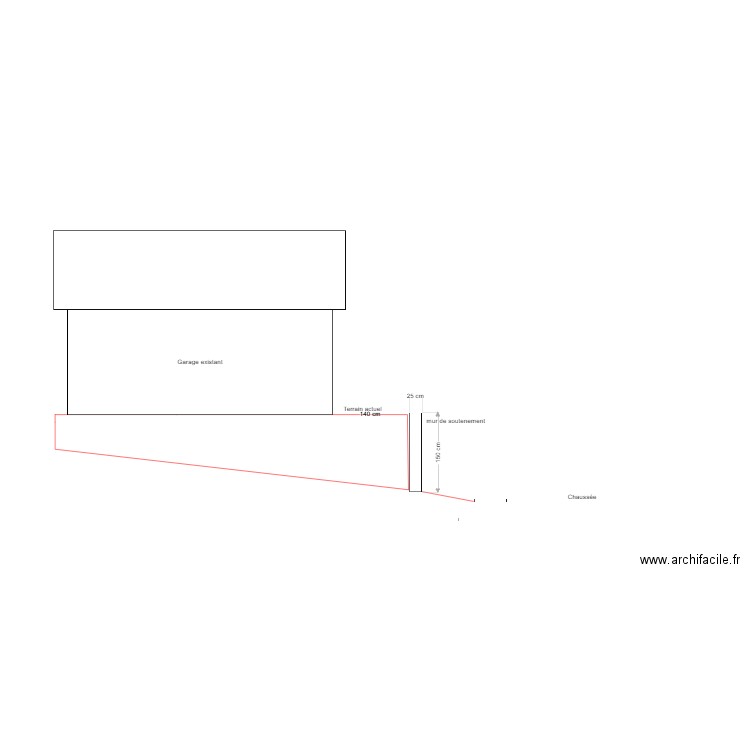 DP3 coupe terrain . Plan de 0 pièce et 0 m2