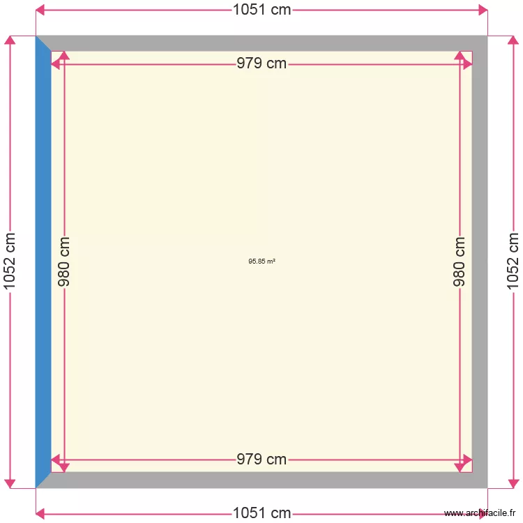 maison carr&eacute;e. Plan de 