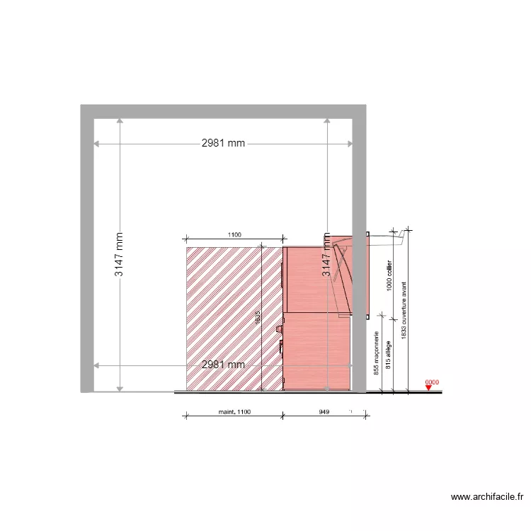 COUPE PROJET FANGO CS4040 STANDARD. Plan de 