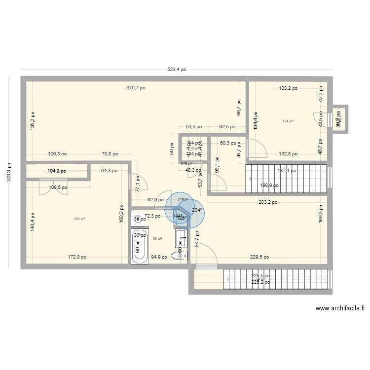 27 garnier . Plan de 9 pièces et 102 m2