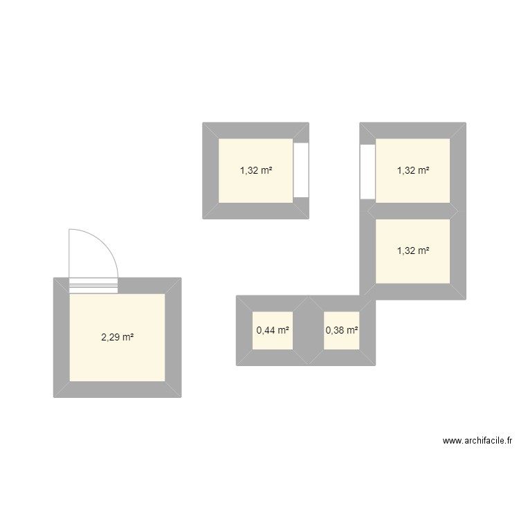 cuisine. Plan de 6 pièces et 7 m2