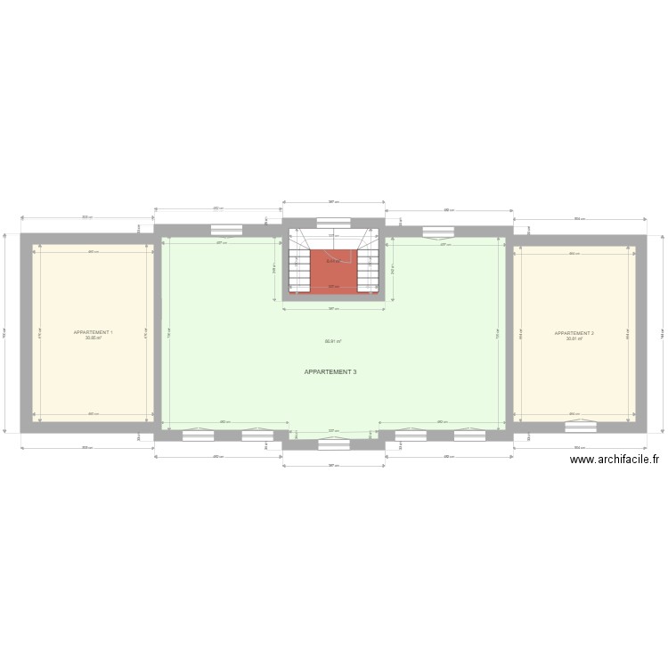 maison yvetot 1er etage beton. Plan de 5 pièces et 328 m2