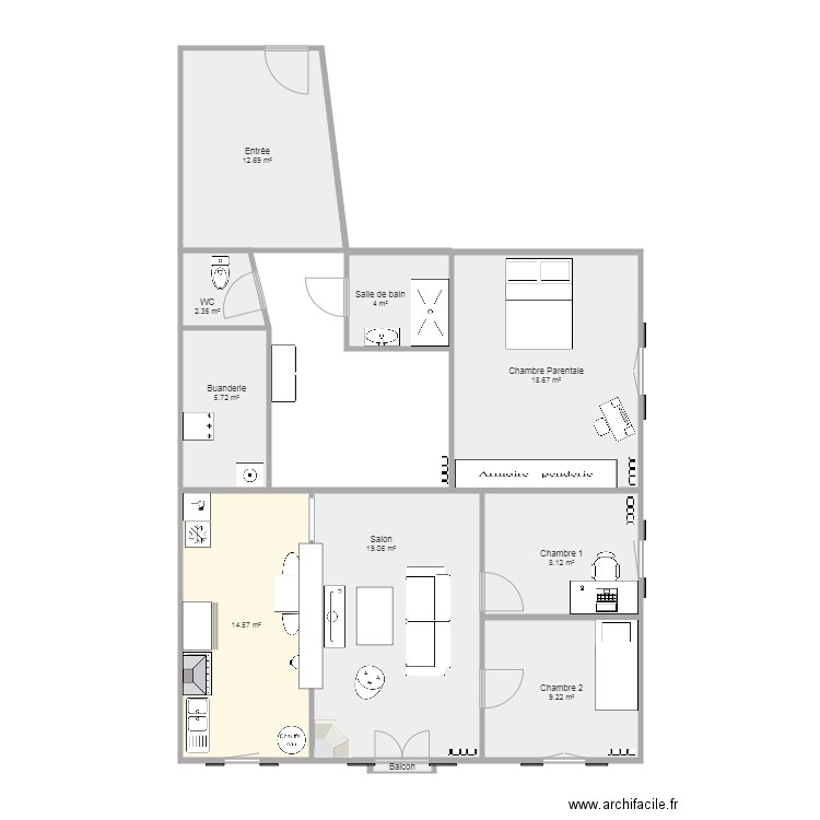 Maison. Plan de 0 pièce et 0 m2