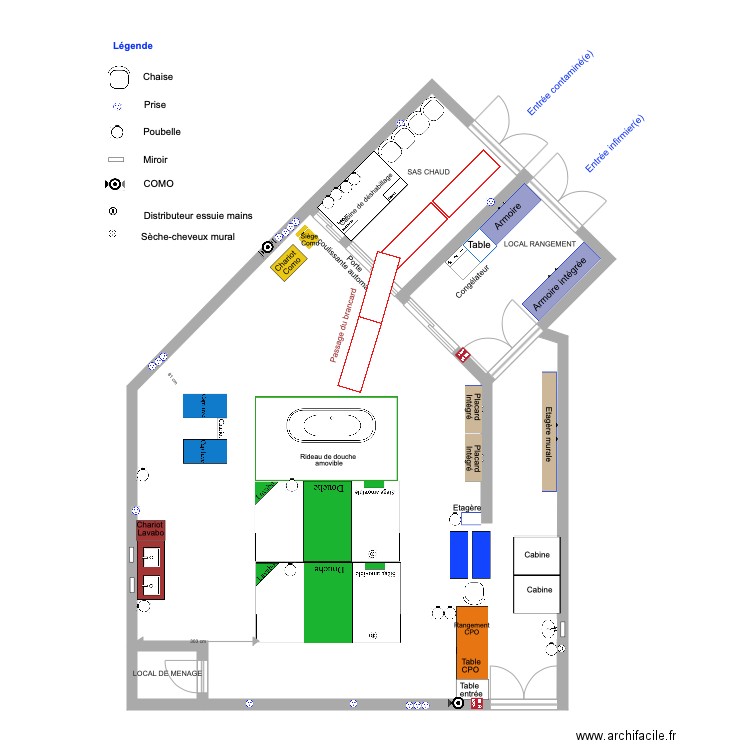 SALLE DE DECONTAMINATIONn. Plan de 0 pièce et 0 m2