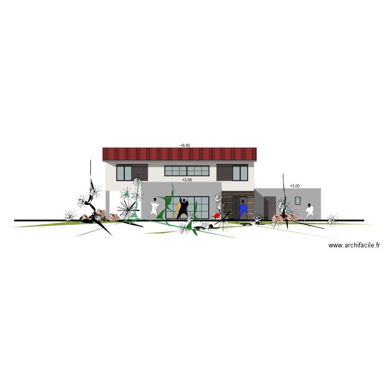 Facade Sud Est. Plan de 0 pièce et 0 m2